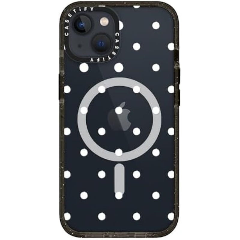 CASETIFY Impact iPhone 13 Case 【4X Military Grade Drop Tested / 8.2ft Drop Protection/Compatible with Magsafe】 - Classic Dottie - Clear Black - Image 3