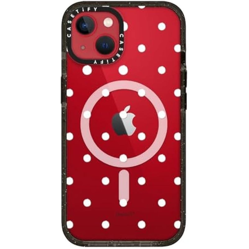 CASETIFY Impact iPhone 13 Case 【4X Military Grade Drop Tested / 8.2ft Drop Protection/Compatible with Magsafe】 - Classic Dottie - Clear Black - Image 5