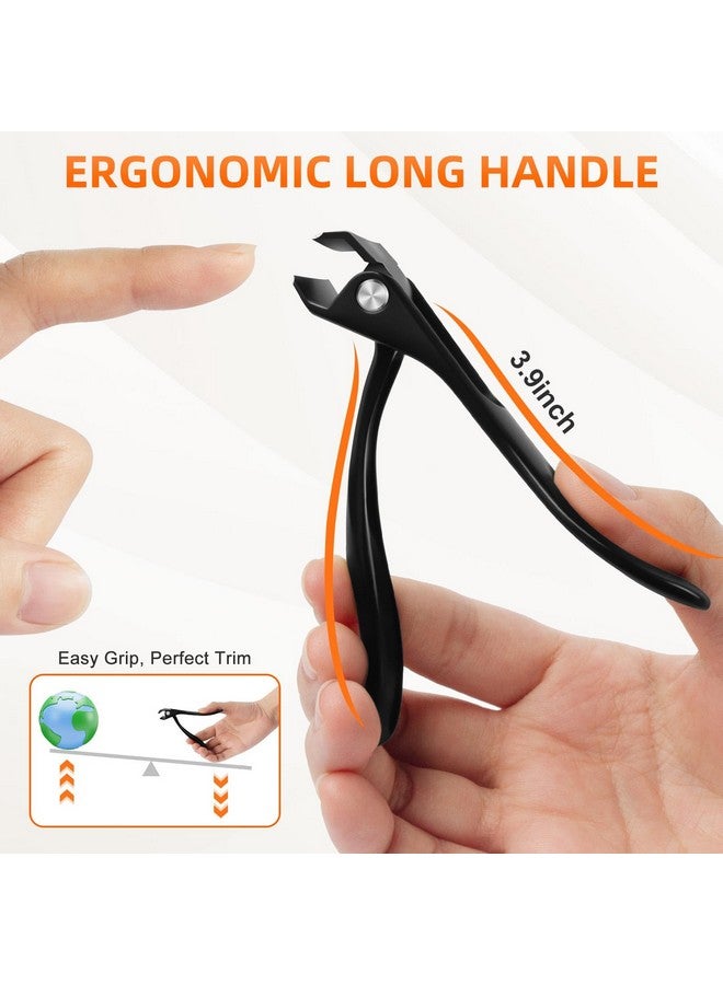 DRMODE Toe Nail Clippers for Thick Nails for Seniors, Slanted Angled Head Large Toenail Clippers for Men with Wide Jaw, Heavy Duty Sharp Edgy Fingernail Clipper with Long Handle - Image 5