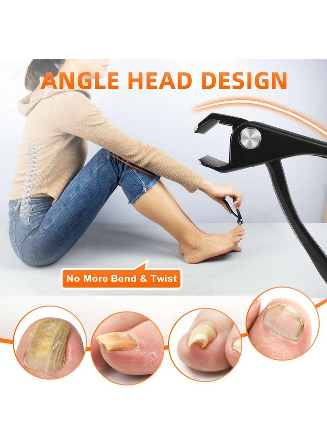 DRMODE Toe Nail Clippers for Thick Nails for Seniors, Slanted Angled Head Large Toenail Clippers for Men with Wide Jaw, Heavy Duty Sharp Edgy Fingernail Clipper with Long Handle - Image 2
