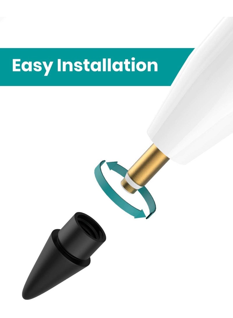 Chabeia 4PCS Replacement Tip For Apple Pencil 1st 2nd 3rd USB-C Pro, for Apple Pencil Nibs,2B Double Soft Pencil Tips,Crayon Pencil Tip,Replacement Stylus Pen Nib,for Apple Pencil 1st Gen & 2nd Generation iPad Pen Nibs,White - Image 5