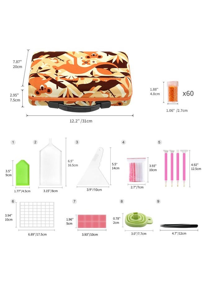 ARTDOT 60 Slots Storage Container for Diamond Art Kits for Adults,Portable Bead Storage Boxes for Diamond Painting Accessories and Tools(Orange)  - Image 5