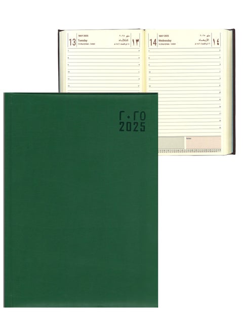 2025 Executive Diary With Green PU Cover A5 Size