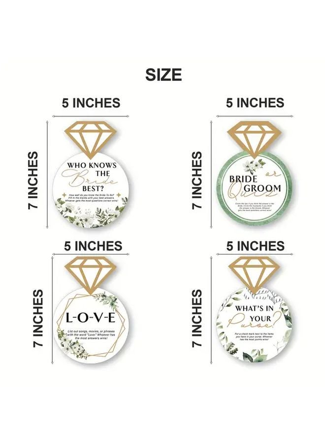 40 Pcs Wedding Game Cards Floral Diamond Design Who Knows The Bride Best Bridal Shower - Image 4
