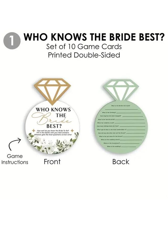 40 Pcs Wedding Game Cards Floral Diamond Design Who Knows The Bride Best Bridal Shower - Image 5