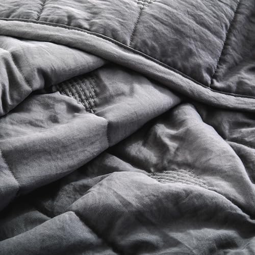 ANNA.Z HOME Oversized King Quilt Set, 3 Pieces Lightweight Microfiber Bedspread with 2 Pillow Shams, Extra Large All Season Coverlet -Charcoal Grey Oversize King Set - Image 5