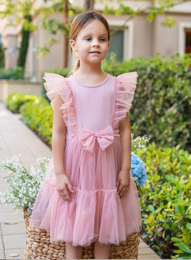 Arshiner Toddler Girls Tutu Dresses Girl Tulle Dress Toddler Girl Pink Dress 5T - Image 3