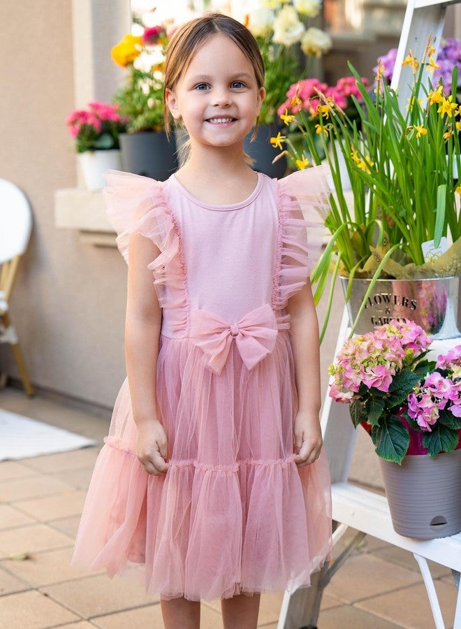 Arshiner Toddler Girls Tutu Dresses Girl Tulle Dress Toddler Girl Pink Dress 5T - Image 2