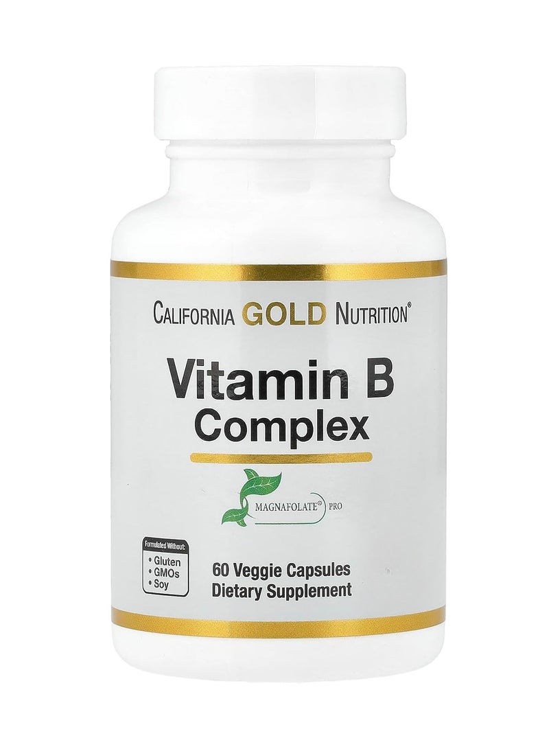California Gold Nutrition-Vitamin B Complex With Folate Biotin Pantothenic Acid And Vitamin B6-60 Veggie Capsules - Image 1