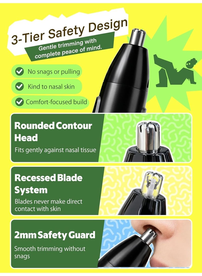 MANSPOT Nose & Ear Hair Trimmer for Men, Rechargeable with 8000-RPM Motor, Dual-Edge Blades, USB-C Charging - Image 2