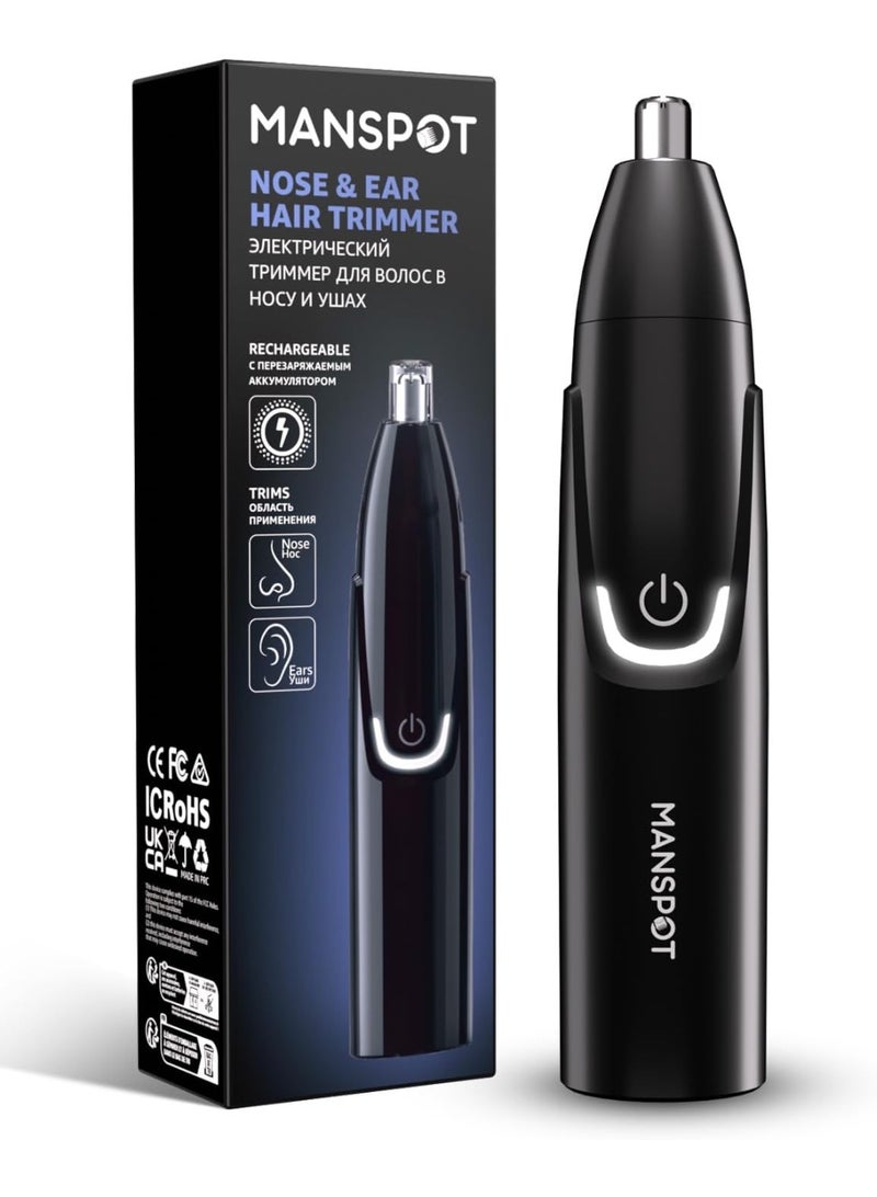 MANSPOT Nose & Ear Hair Trimmer for Men, Rechargeable with 8000-RPM Motor, Dual-Edge Blades, USB-C Charging - Image 1