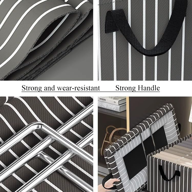 LITTLE CURIOUS Clothes Organizer for Wardrobe Storage Box for Clothes Socks Bra Drawer Cloth Organiser for Cupboard Closet Dressing Foldable Cabinet with Handles 48 x 28 x 20 cm Pack of 6  - Image 4