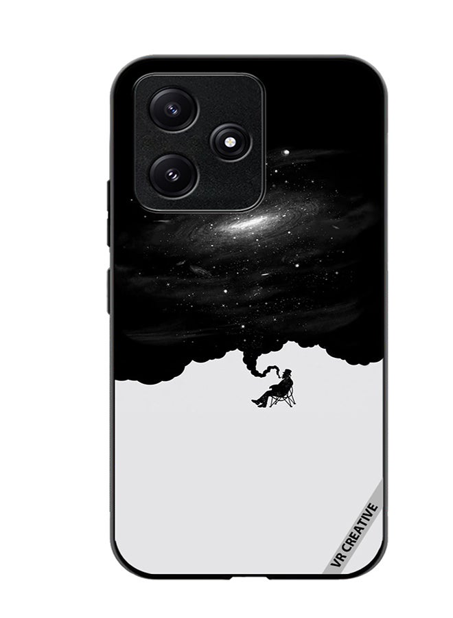 VR CREATIVE غطاء حماية لهاتف Xiaomi Poco M6 Pro 5G بتصميم تجريدي باللونين الأسود والأبيض متعدد الألوان - Image 1