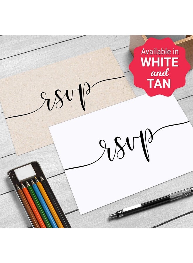 321 دن بطاقات بريدية Rsvp (مجموعة من 50) 3.5 بوصة × 5 بوصة - فارغة صغيرة مع جانب بريدي - كرافت تان ريفي، بطاقات استجابة لحفلات الزفاف، حفلات الزفاف، حفلات استقبال المولود، صنع في الولايات المتحدة الأمريكية - Image 4