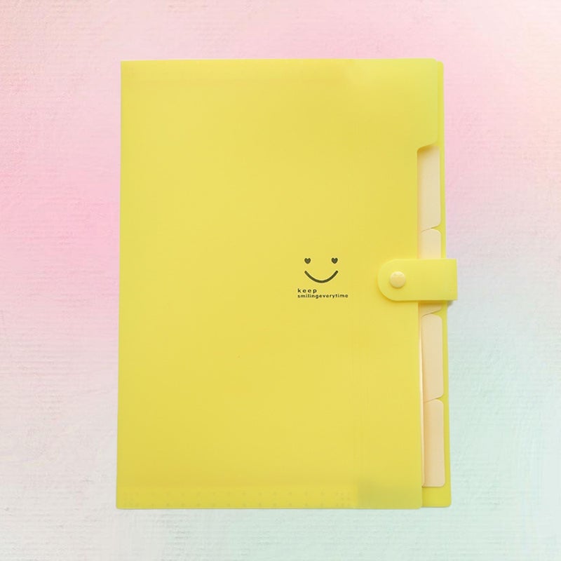 File Folders A4 Size Closure Accordion Folder Document File Folder (Yellow) - Image 5