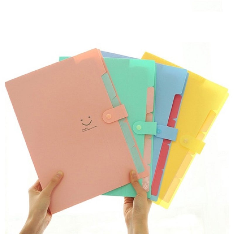 File Folders A4 Size Closure Accordion Folder Document File Folder (Yellow) - Image 2