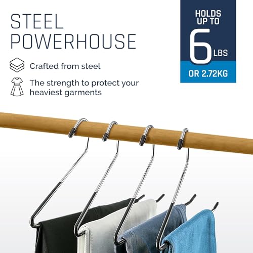 ROLLYWARE Heavy Duty Metal Pants Hangers, Jean Hangers for Closet, Open Ended Clothes Hanger for Pant Slack Trouser Scarf, Space Saving, Non Slip (10) - Image 4