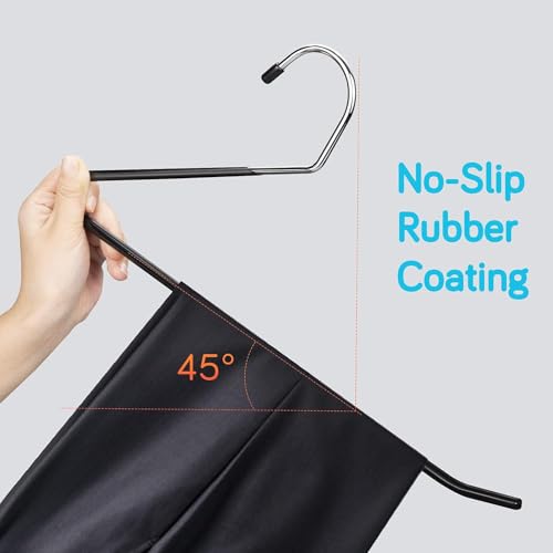 ROLLYWARE Heavy Duty Metal Pants Hangers, Jean Hangers for Closet, Open Ended Clothes Hanger for Pant Slack Trouser Scarf, Space Saving, Non Slip (10) - Image 3