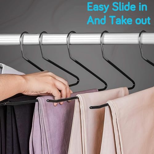 ROLLYWARE Heavy Duty Metal Pants Hangers, Jean Hangers for Closet, Open Ended Clothes Hanger for Pant Slack Trouser Scarf, Space Saving, Non Slip (10) - Image 2