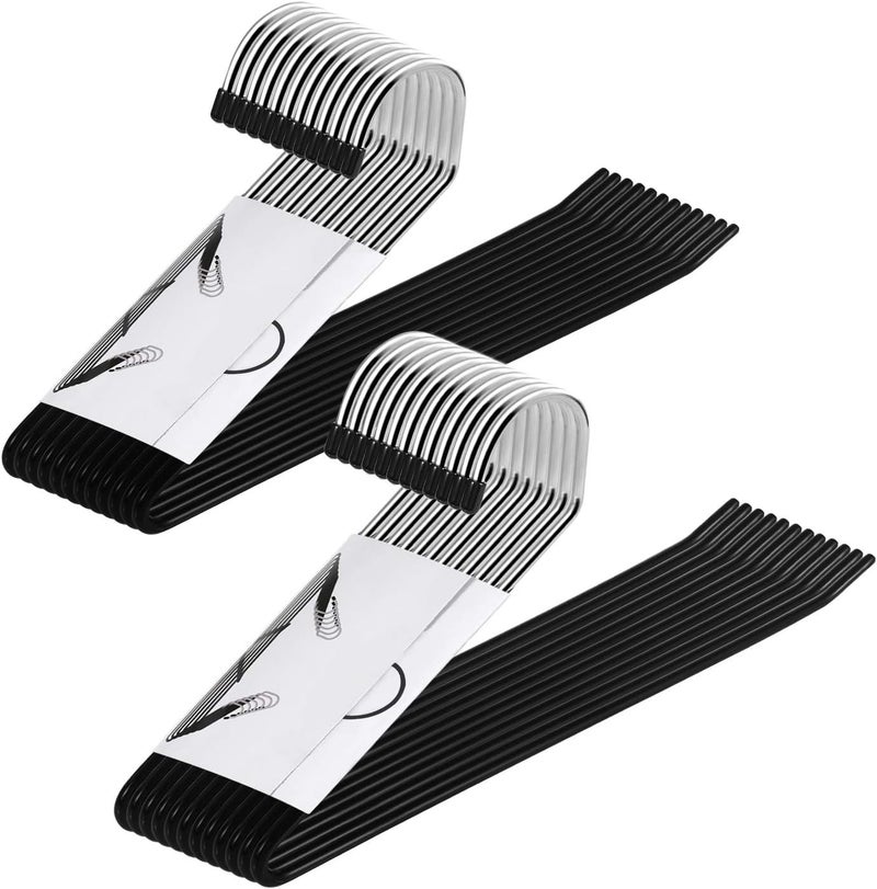 ROLLYWARE Heavy Duty Metal Pants Hangers, Jean Hangers for Closet, Open Ended Clothes Hanger for Pant Slack Trouser Scarf, Space Saving, Non Slip (10) - Image 1
