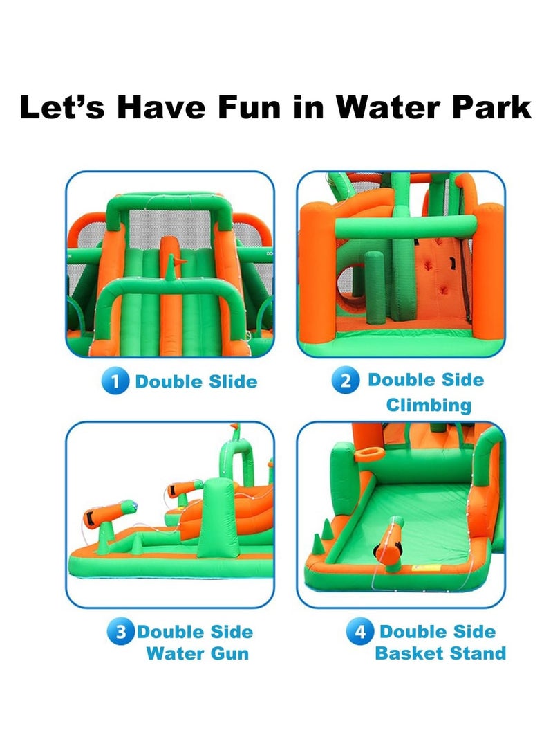 LIMOS Inflatable Twin Water Slide With Tunnel for Kids Outdoor Play - Image 5