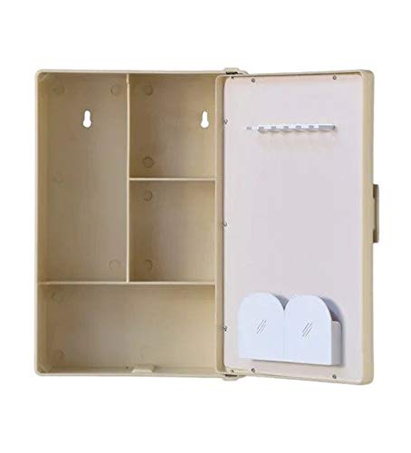 RIYA Enterprises Plastic Bathroom Cabinet Single Mirror Door with Storage Shelves (Ivory, 10 x 14 Inch) - Image 3