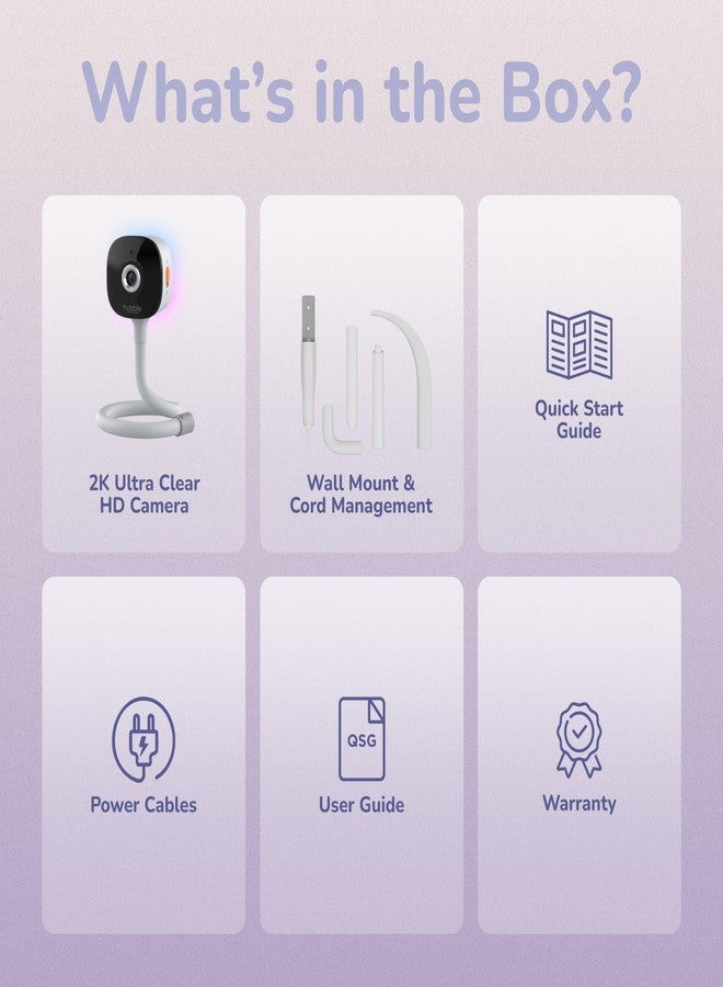 HUBBLE CONNECTED GoBaby - 2K HD Baby Monitor Camera w/Advanced Monitoring, Covered Face & Rollover Detection, True Cry Alerts, Sleep Training & Smart Soother — w/Flexible Mount - Image 2