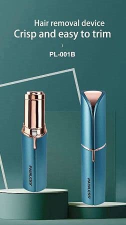 Cleanfly Hair Removal for Women, Painless Premium Eyebrow Trimmer USB Rechargeable Conture Hair Remover and Exfoliation Device for Face and Body with Built-in LED Light Lipstick Style (Green) - Image 2