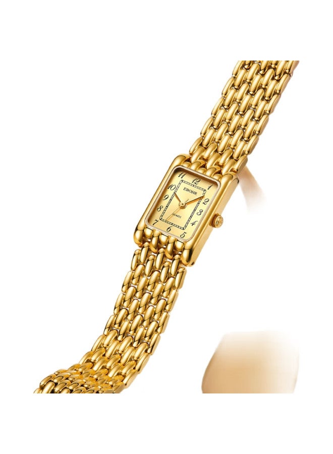 EBOHR Women'S Watch, Kana Series Gold Vintage Quartz Small Watch 51835926, Holiday Gift For Girlfriend - Image 2