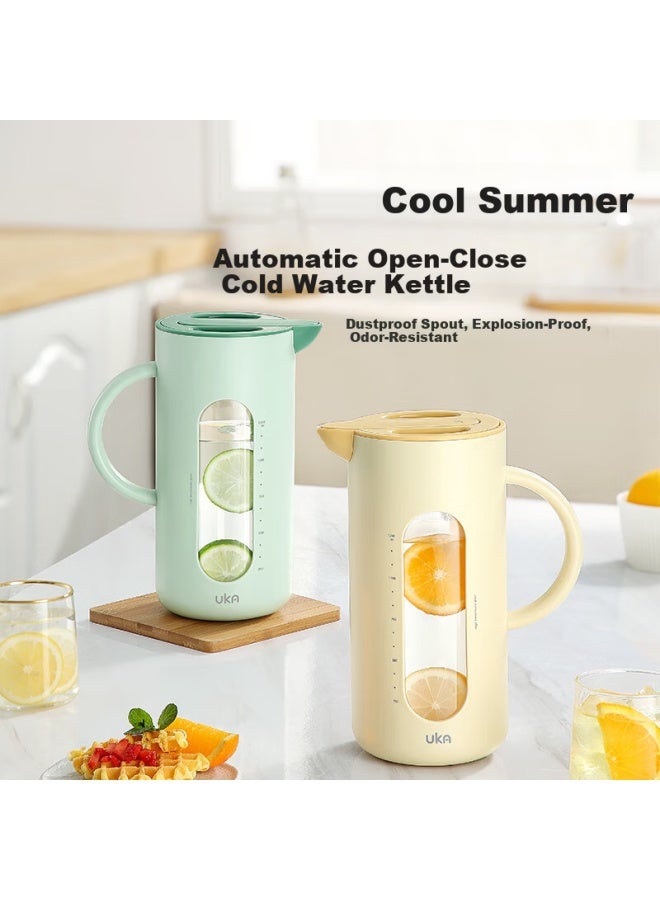 Uka Glass Water Pitcher Cold Water Jug High Temperature Resistant Large Capacity Household Tea Kettle Green - Image 3