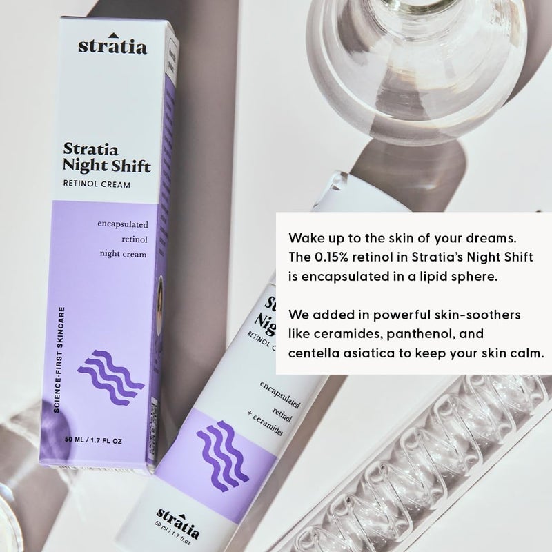 Stratia Night Shift Retinol Cream â€“ Age-Defying Face Moisturizer for Smooth, Radiant Skin, Hydrating & Gentle Lotion for All Skin Types, 1.7 Fl Oz - Image 5