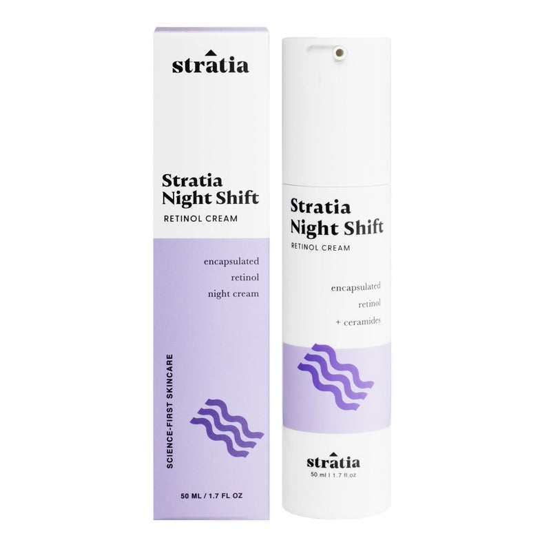 Stratia Night Shift Retinol Cream â€“ Age-Defying Face Moisturizer for Smooth, Radiant Skin, Hydrating & Gentle Lotion for All Skin Types, 1.7 Fl Oz - Image 1