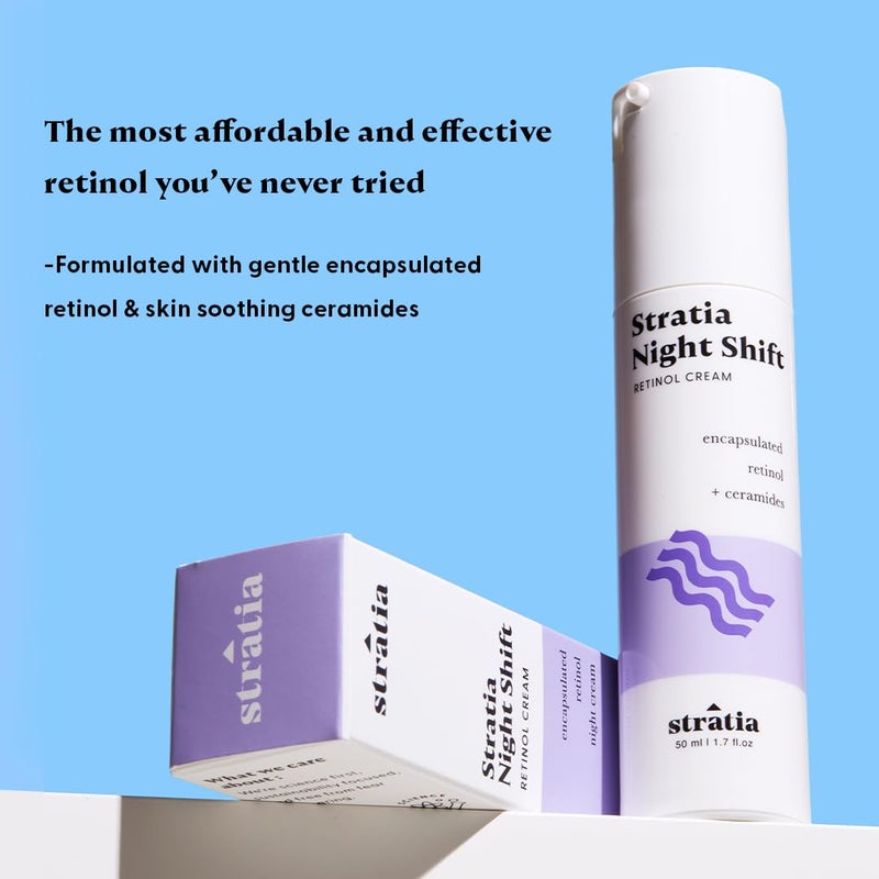 Stratia Night Shift Retinol Cream â€“ Age-Defying Face Moisturizer for Smooth, Radiant Skin, Hydrating & Gentle Lotion for All Skin Types, 1.7 Fl Oz - Image 2