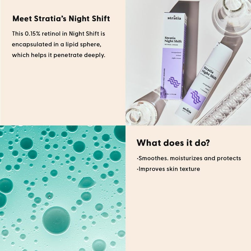 Stratia Night Shift Retinol Cream â€“ Age-Defying Face Moisturizer for Smooth, Radiant Skin, Hydrating & Gentle Lotion for All Skin Types, 1.7 Fl Oz - Image 3