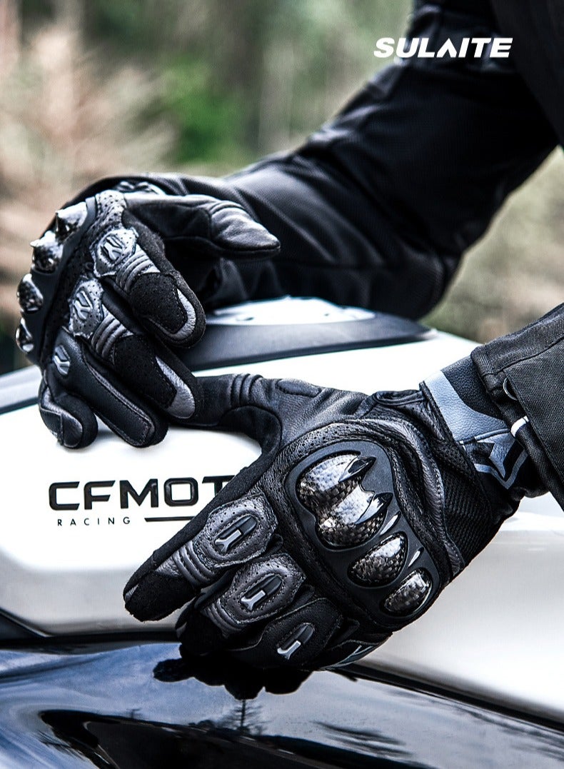 سولايت قفازات ركوب الدراجات النارية Sulaite G7 ترقية 3K ألياف الكربون مكافحة السقوط مزدوجة إصبع شاشة لمس إصبع كامل ونصف إصبع قفازات السفر الدراجات النارية - Image 1