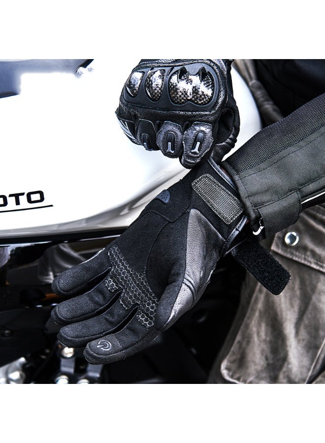 سولايت قفازات ركوب الدراجات النارية Sulaite G7 ترقية 3K ألياف الكربون مكافحة السقوط مزدوجة إصبع شاشة لمس إصبع كامل ونصف إصبع قفازات السفر الدراجات النارية - Image 2