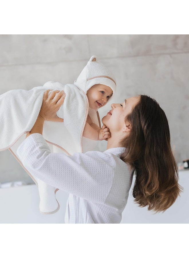 Warm Cuddles منشفة استحمام الأطفال الفاخرة من وورم كادلز - مصنوعة من رايون من بامبو عضوي مع غطاء رأس - Image 3