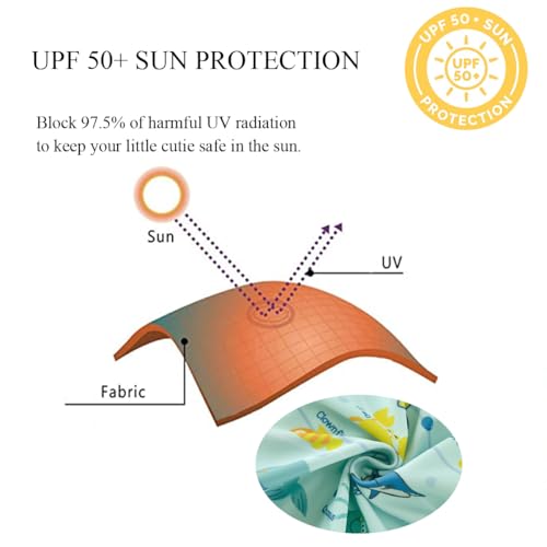 upandfast Baby Boy Swimsuit Rash Guard Shirts Toddler Boy Swimwear Full Zipper UPF 50+ Sun Protection Infant One Piece Bathing Suit (Marine Life, 12-18 Months) - Image 3