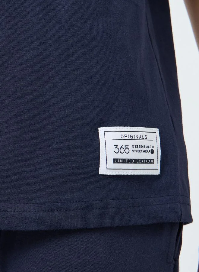 Styli Teens Blue T-Shirt and Badge Detail Joggers Set
