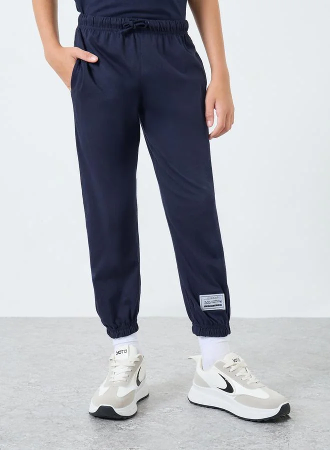 Styli Teens Blue T-Shirt and Badge Detail Joggers Set