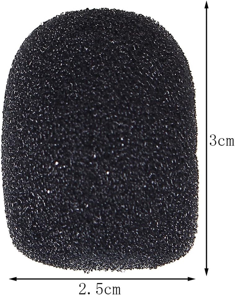 SUMAJU 15 Pack Foam Microphone Windscreen, Lapel Headset Microphone Sponge Mini Foam Cover Shield Protection for Variety of Headset (Black) - Image 3