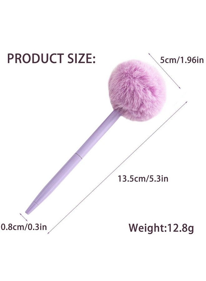 IXIGER Plush Pens,Cute Fluffy Ball Top Pens,Gift Pen,Feather Pen,Colorful Fluffy Ball Pen For Easter And Party Supplies,3 Pcs Fun Pens,Fluffy Pens,Hairball Ballpoint Pen(Pink,Purple,Light Blue) - Image 2
