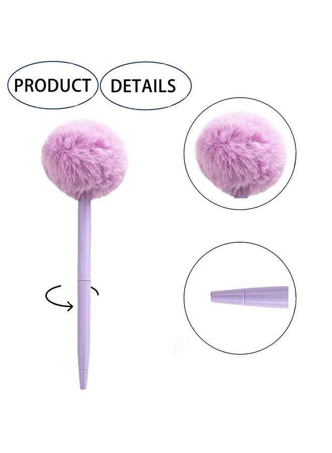 IXIGER Plush Pens,Cute Fluffy Ball Top Pens,Gift Pen,Feather Pen,Colorful Fluffy Ball Pen For Easter And Party Supplies,3 Pcs Fun Pens,Fluffy Pens,Hairball Ballpoint Pen(Pink,Purple,Light Blue) - Image 3