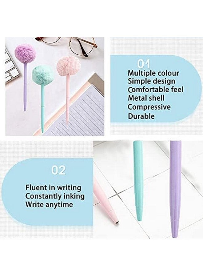 IXIGER Plush Pens,Cute Fluffy Ball Top Pens,Gift Pen,Feather Pen,Colorful Fluffy Ball Pen For Easter And Party Supplies,3 Pcs Fun Pens,Fluffy Pens,Hairball Ballpoint Pen(Pink,Purple,Light Blue) - Image 4