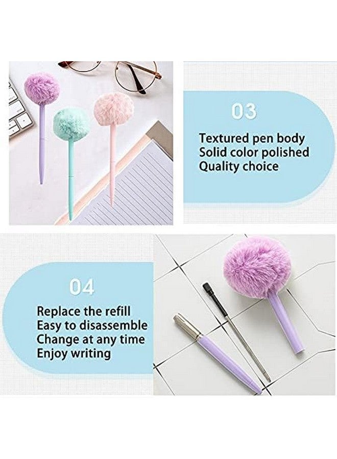 IXIGER Plush Pens,Cute Fluffy Ball Top Pens,Gift Pen,Feather Pen,Colorful Fluffy Ball Pen For Easter And Party Supplies,3 Pcs Fun Pens,Fluffy Pens,Hairball Ballpoint Pen(Pink,Purple,Light Blue) - Image 5