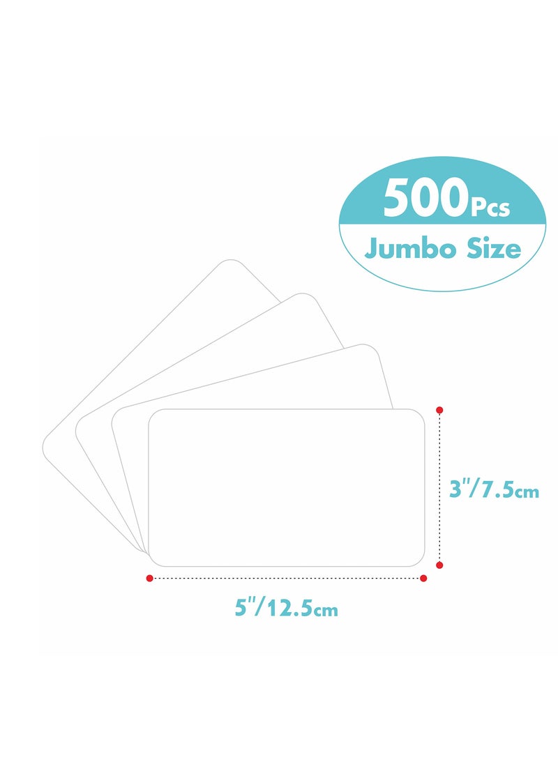 Name Tag Stickers, 500 pc Blank Labels, Rectangular Color Code Label with Perforation Line for Home Organization Projects, Bins, Kitchen Storage Containers, Desk Items (5” x 3”, White)
