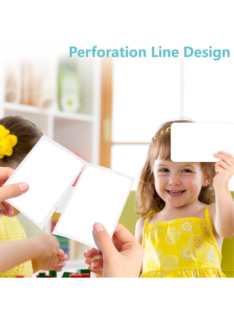 Name Tag Stickers, 500 pc Blank Labels, Rectangular Color Code Label with Perforation Line for Home Organization Projects, Bins, Kitchen Storage Containers, Desk Items (5” x 3”, White)