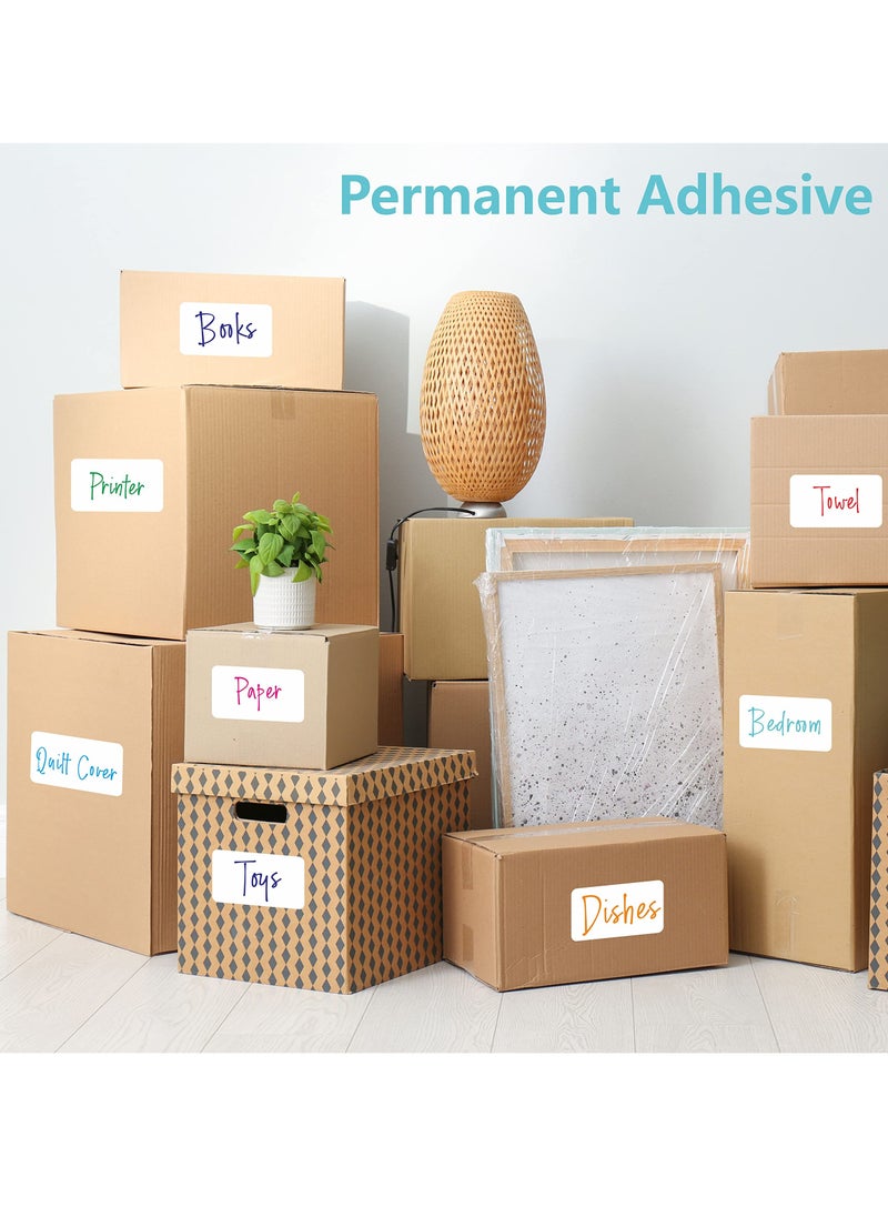 Name Tag Stickers, 500 pc Blank Labels, Rectangular Color Code Label with Perforation Line for Home Organization Projects, Bins, Kitchen Storage Containers, Desk Items (5” x 3”, White)