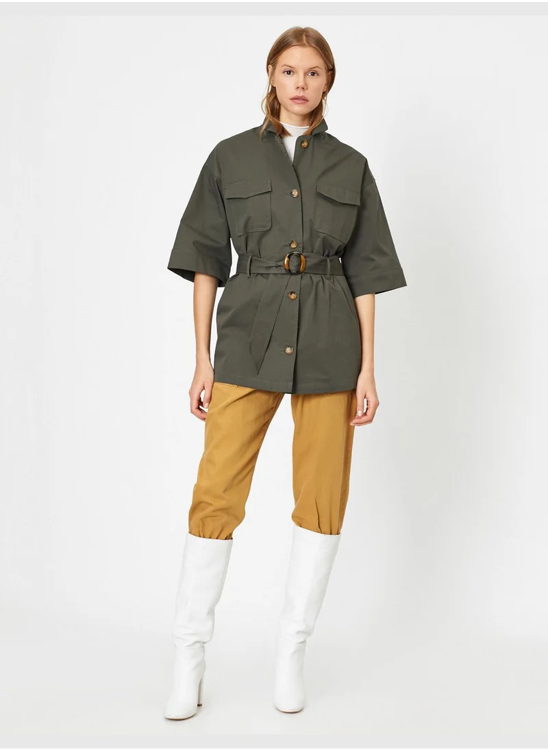 كوتون Button Detailed Jacket