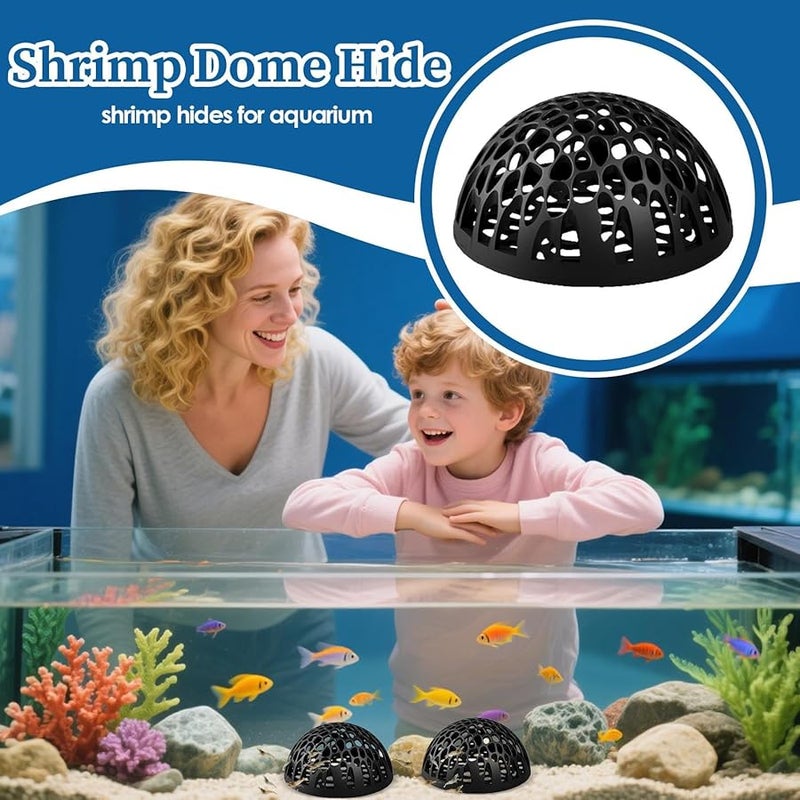 Black Ceramic Shrimp Hide Aquarium Ornament 2 Pack for Fish Stress Relief - Image 4